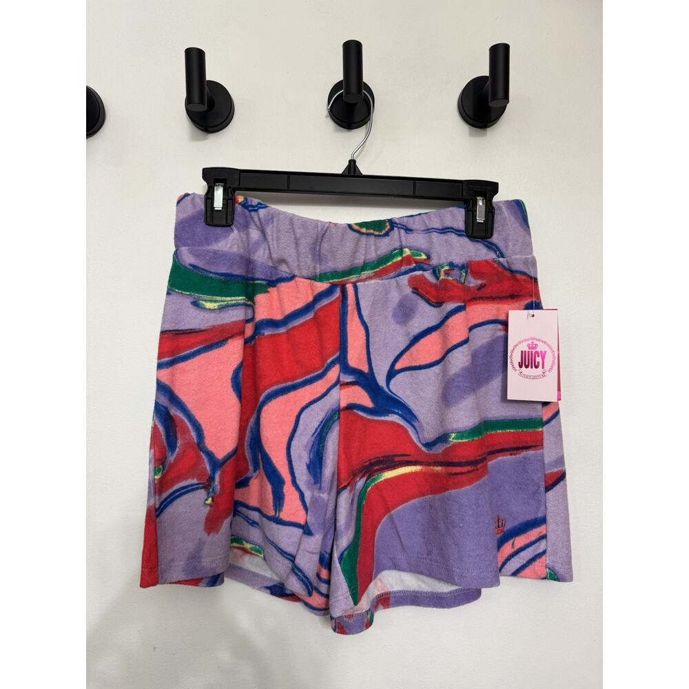 Juicy Couture Beach Shorts Terry Cloth Towel Multicolor Medium